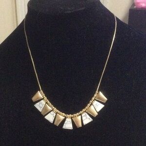 Gold and White Geometric Necklace